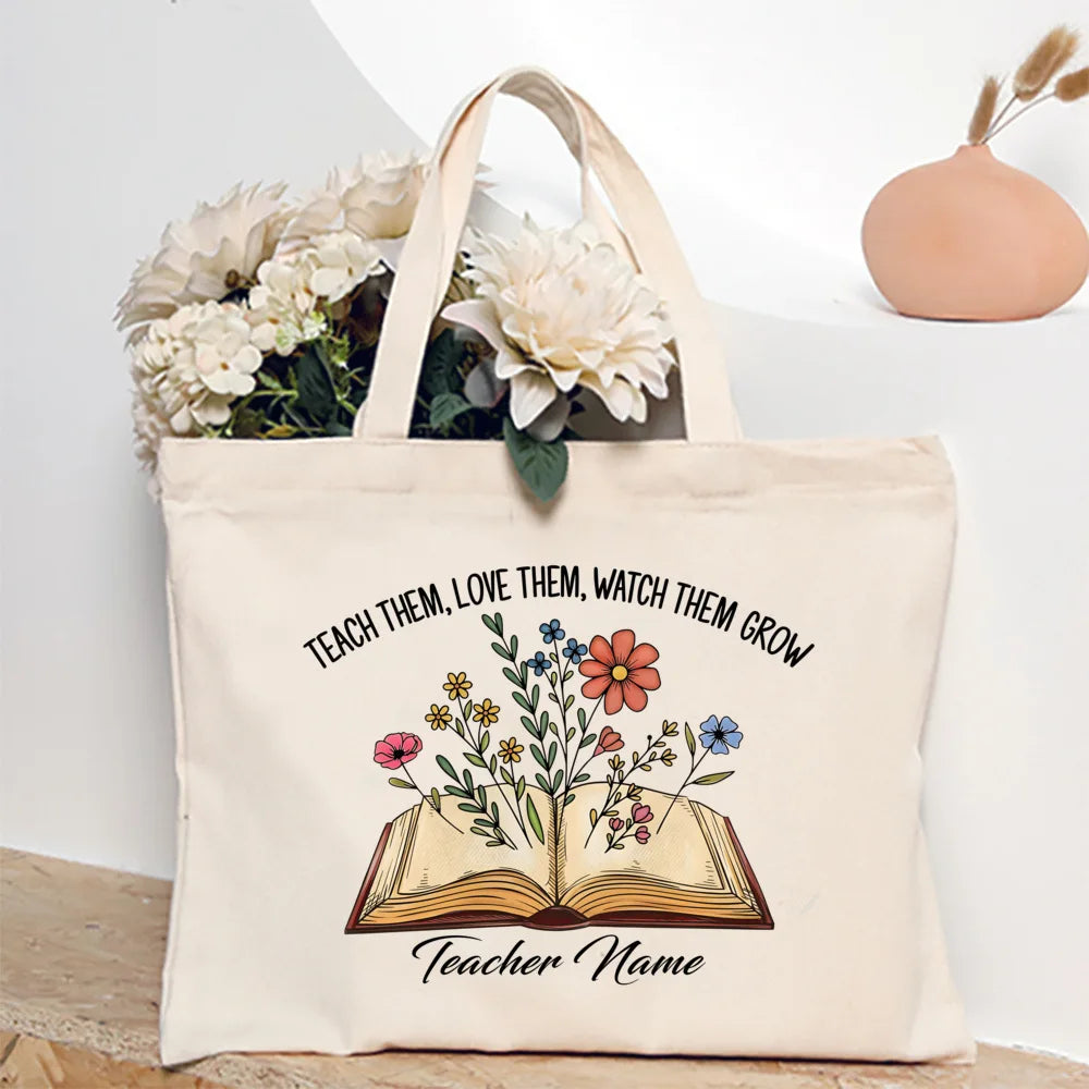 Personalized Teacher Quote Tote Bags