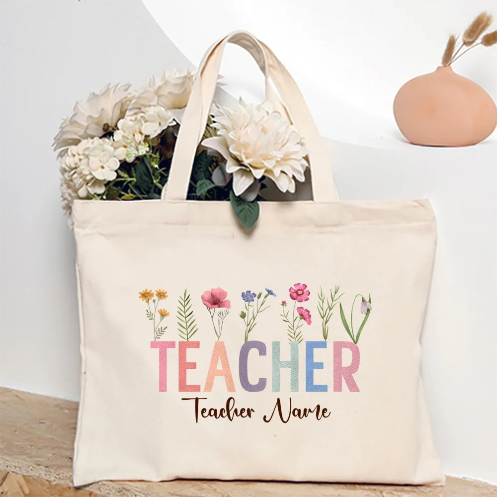 Personalized Teacher Quote Tote Bags