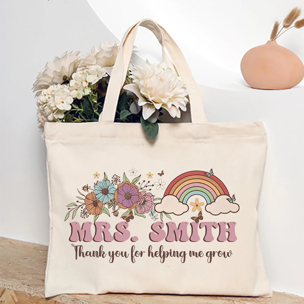 Personalized Teacher Quote Tote Bags