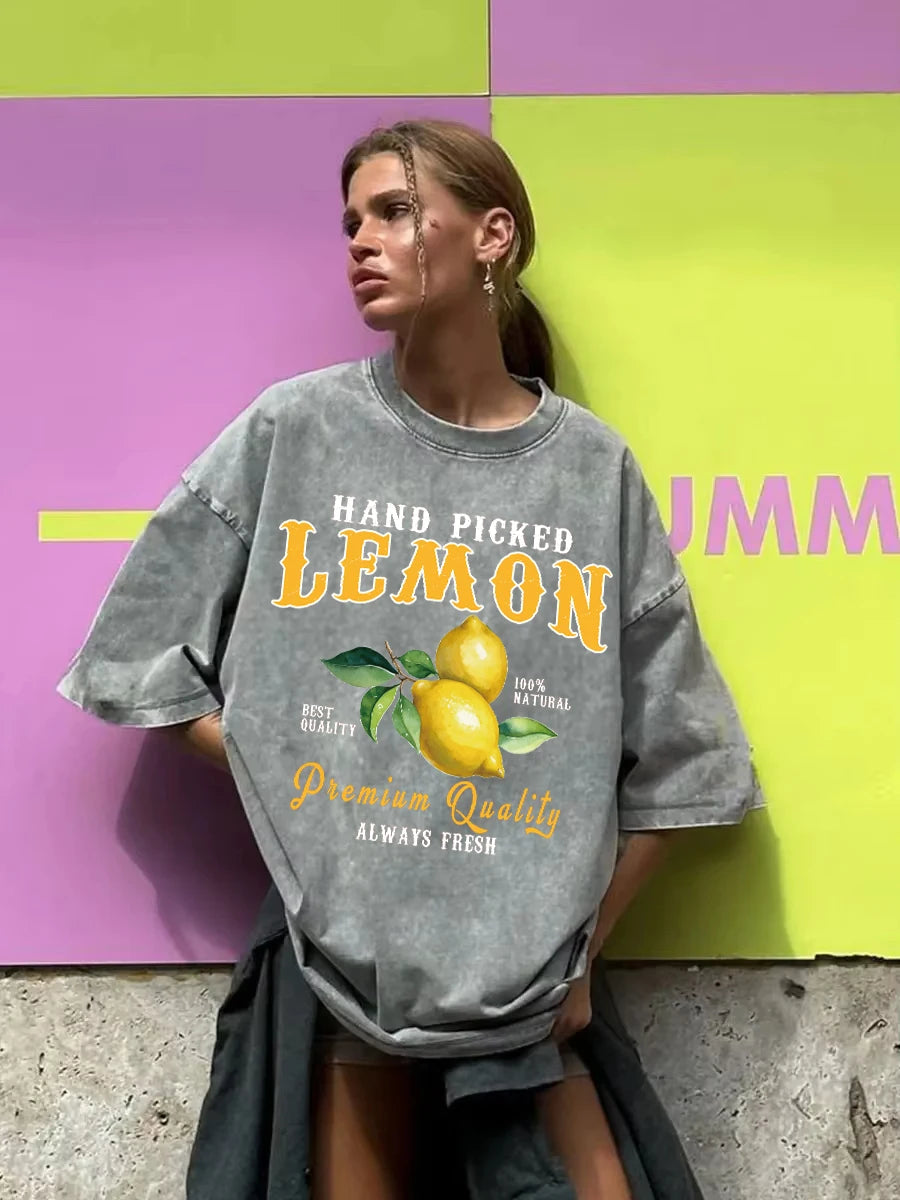 Oversized Summer Lemon Fruit Unisex T Shirt