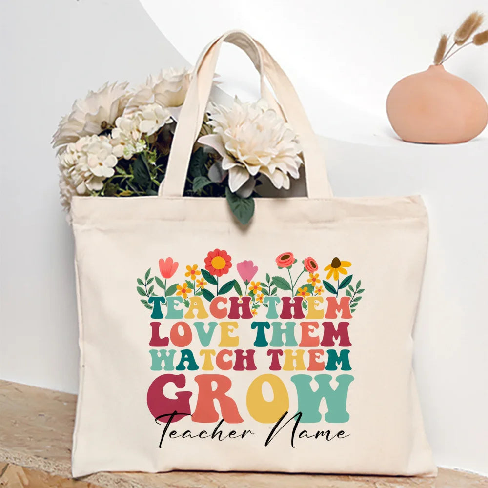 Personalized Teacher Quote Tote Bags
