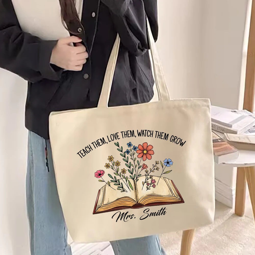 Personalized Teacher Quote Tote Bags
