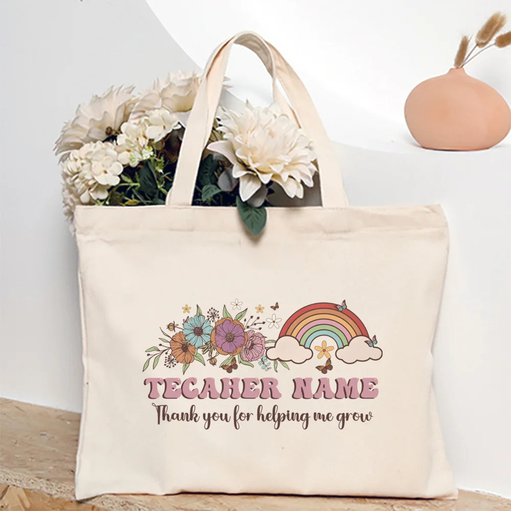 Personalized Teacher Quote Tote Bags